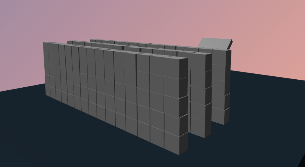 Ammo.JS Physics wall Three.JS bricks