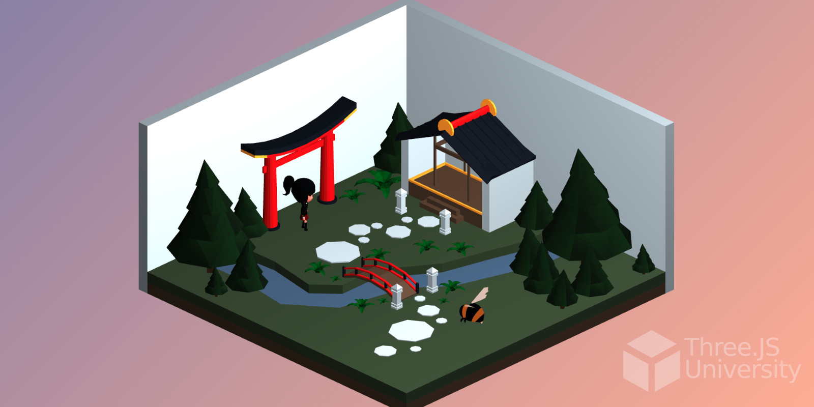 Three.JS Japanese Low Poly